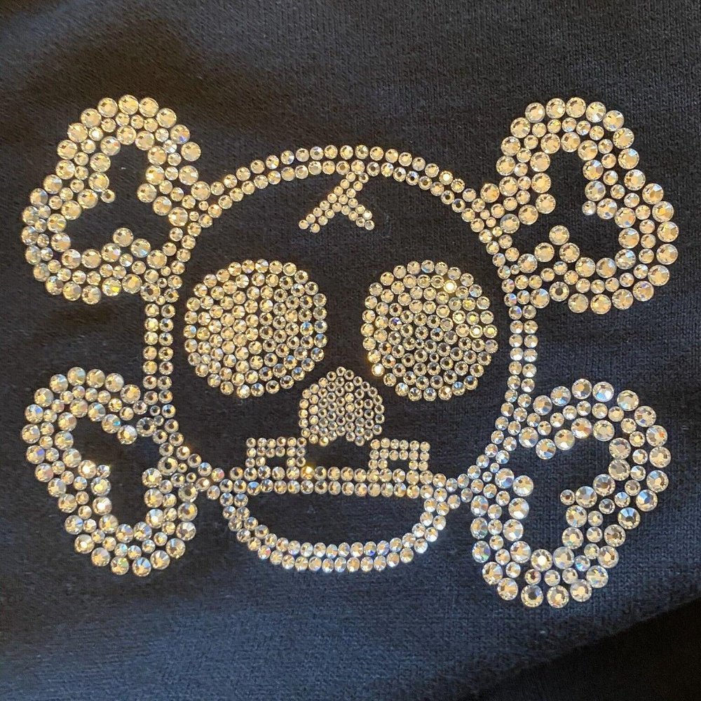 A Bathing Ape Bape Baby Milo Swarovski Crystal Medium Black Hoody Zip Up Rare